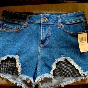 black heart high rise short fishnet